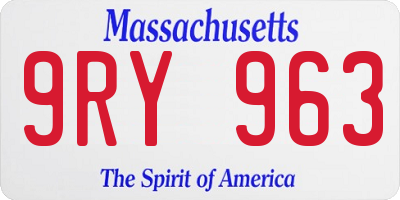 MA license plate 9RY963