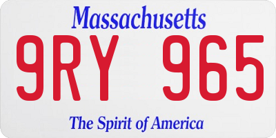 MA license plate 9RY965