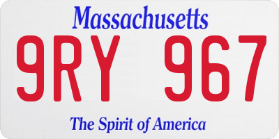 MA license plate 9RY967