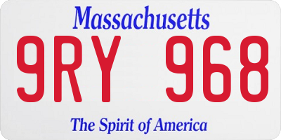 MA license plate 9RY968