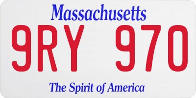 MA license plate 9RY970
