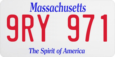 MA license plate 9RY971