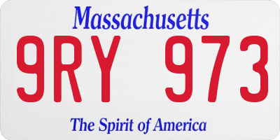 MA license plate 9RY973