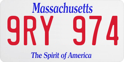 MA license plate 9RY974