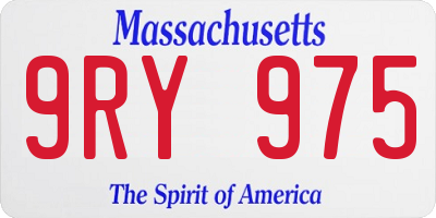 MA license plate 9RY975