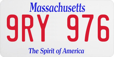MA license plate 9RY976