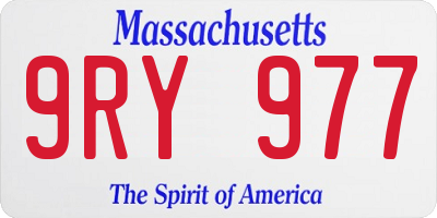 MA license plate 9RY977