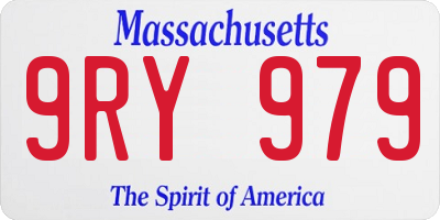 MA license plate 9RY979