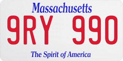 MA license plate 9RY990