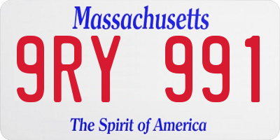 MA license plate 9RY991
