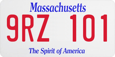 MA license plate 9RZ101