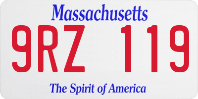 MA license plate 9RZ119