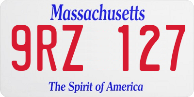 MA license plate 9RZ127