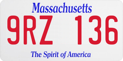 MA license plate 9RZ136