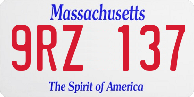 MA license plate 9RZ137