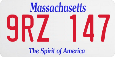 MA license plate 9RZ147