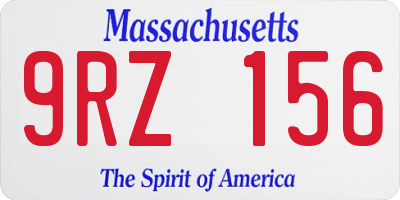 MA license plate 9RZ156