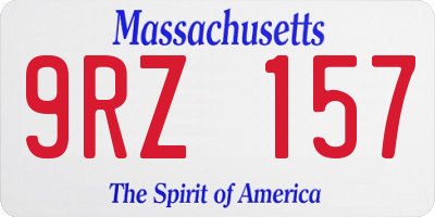 MA license plate 9RZ157