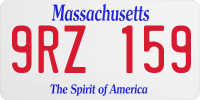 MA license plate 9RZ159