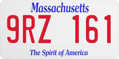 MA license plate 9RZ161