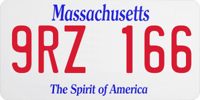 MA license plate 9RZ166