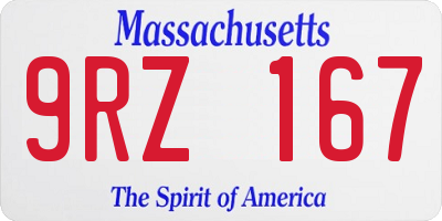MA license plate 9RZ167