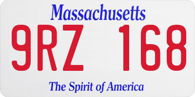 MA license plate 9RZ168