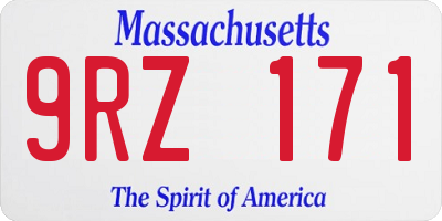 MA license plate 9RZ171