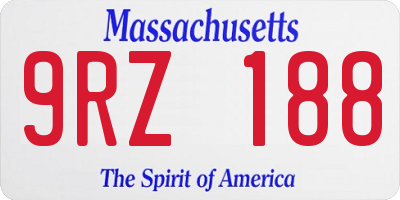 MA license plate 9RZ188