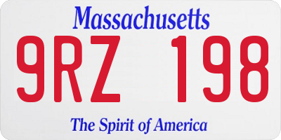 MA license plate 9RZ198