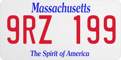 MA license plate 9RZ199