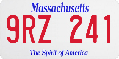 MA license plate 9RZ241