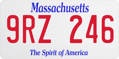 MA license plate 9RZ246