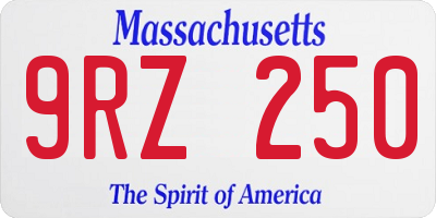 MA license plate 9RZ250