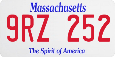MA license plate 9RZ252