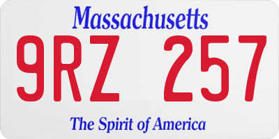 MA license plate 9RZ257