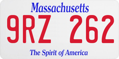 MA license plate 9RZ262