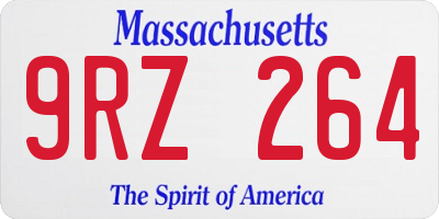MA license plate 9RZ264