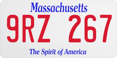 MA license plate 9RZ267