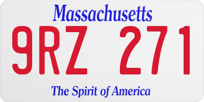 MA license plate 9RZ271