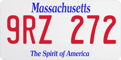 MA license plate 9RZ272