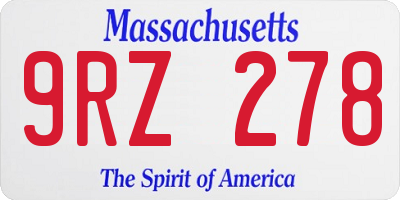 MA license plate 9RZ278