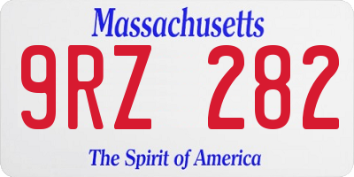 MA license plate 9RZ282