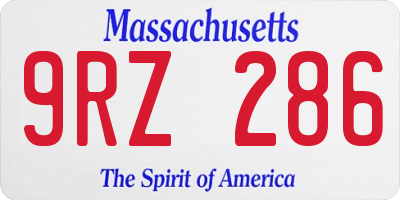 MA license plate 9RZ286