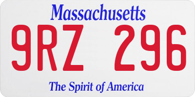 MA license plate 9RZ296