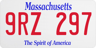MA license plate 9RZ297