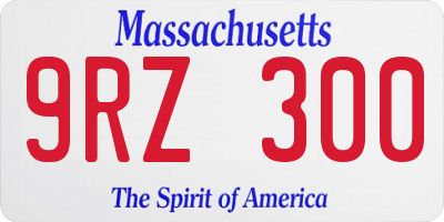 MA license plate 9RZ300