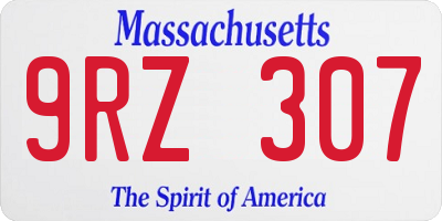 MA license plate 9RZ307
