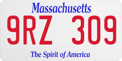 MA license plate 9RZ309