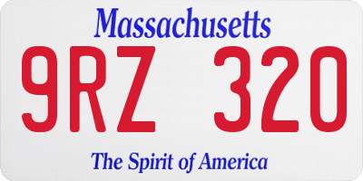 MA license plate 9RZ320